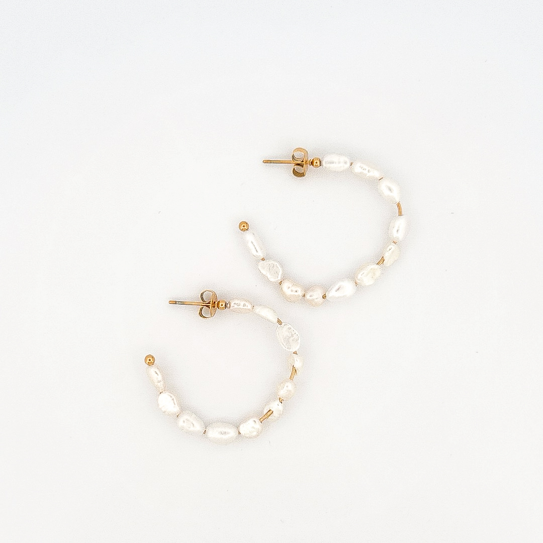 Big Pearly C Hoops - Afbeelding 2
